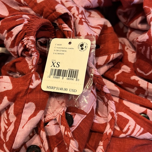 NWT FREE PEOPLE the perfect sundress in watermelon combo size XS/S - Picture 9 of 13